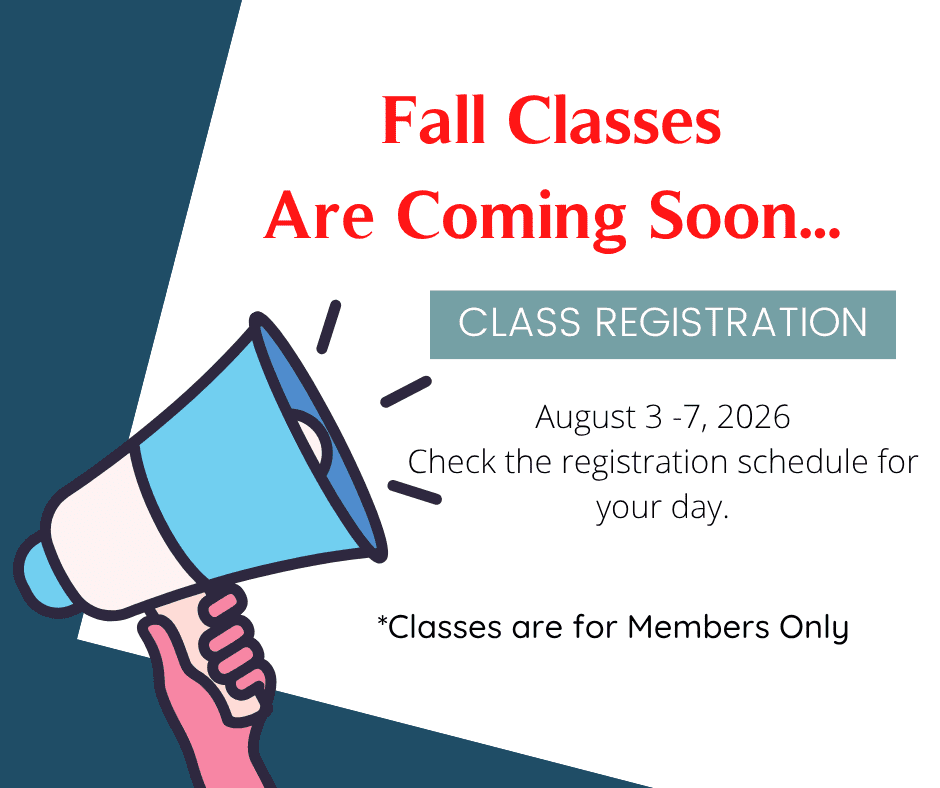 Fall Class Registration is in August 2026